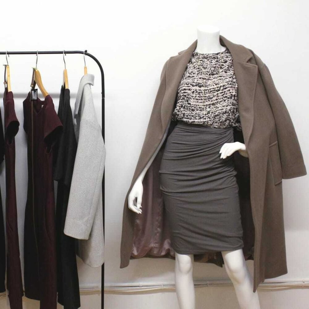 MM. Lafleur Soho Pencil Gray Ruched Jersey…